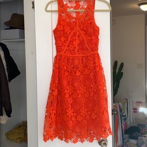 Red lace dress